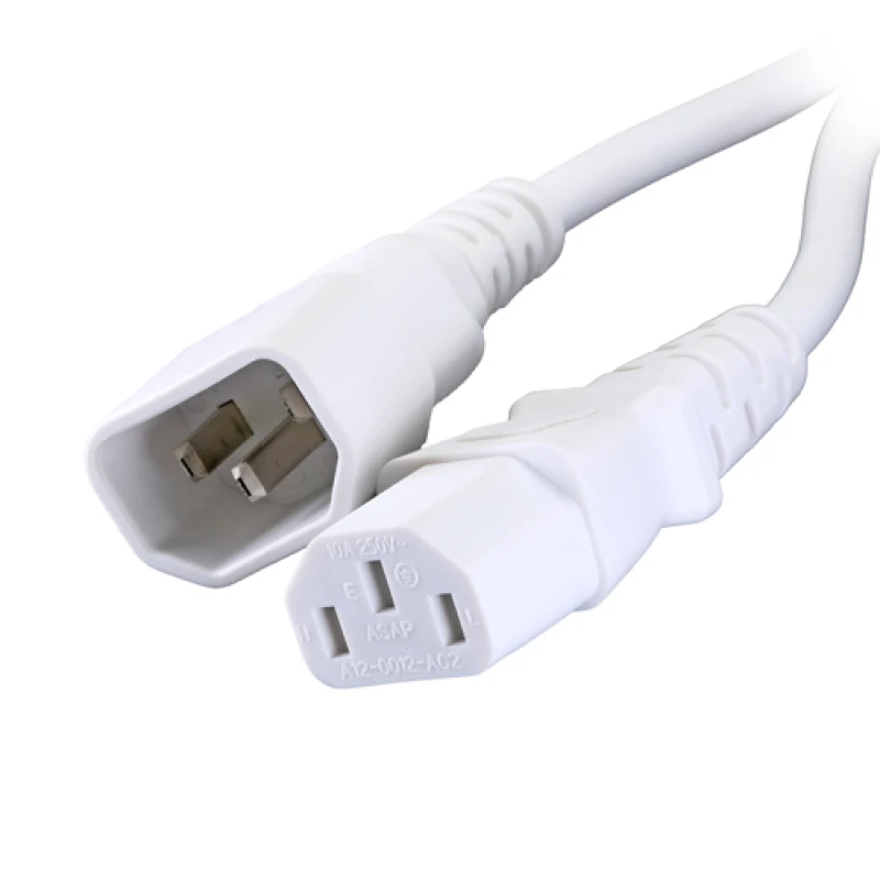 Image of Cablenet 1m IEC C14 - IEC C13 White PVC 0.75mm Power Leads