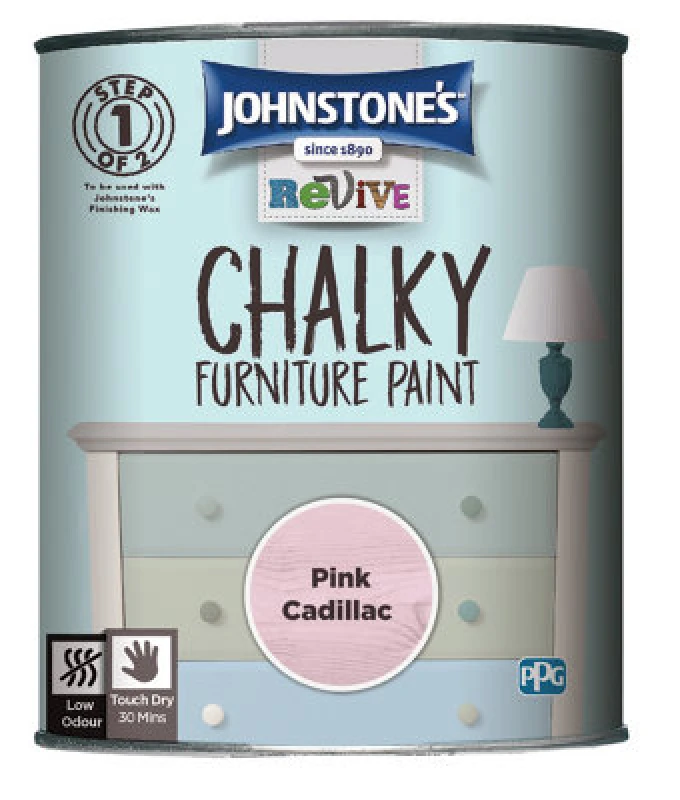Image of Johnstone's Chalky Furniture Paint Pink Cadillac 750Ml