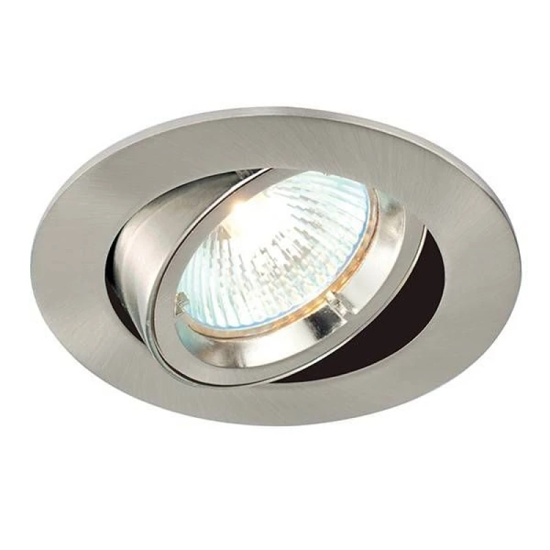 Image of Netlighting Cast 1 Light Recessed Tilt Downlight Satin Nickel Plate GU10 Grey