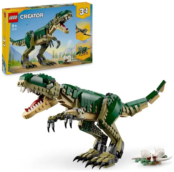 Image of LEGO LEGO Creator 3in1 T. rex Figure, Toy Dinosaur Set 31151