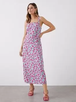 Image of Dorothy Perkins Floral Square Neck Cami Midi Dress - Blue Size 18, Women