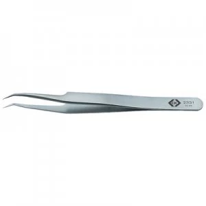 Image of C.K. T2331 Precision tweezers 5C SA Pointed, curved (45°), super fine, bent 115 mm