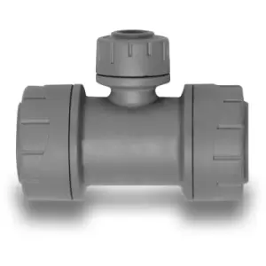Image of Polypipe - polyplumb branch reduced tee 22X22X15MM - Grey