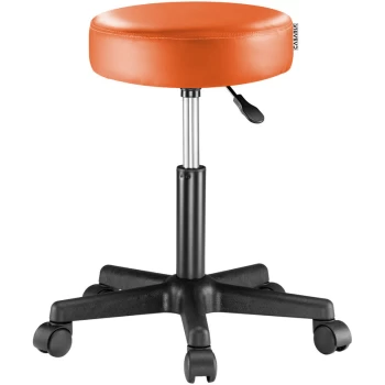 Image of Casaria - Deuba Swivel Stool Adjustable Work Chair Hydraulic Seat PU Leather Thick Padding Orange