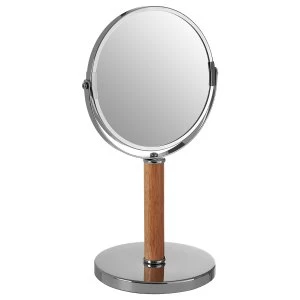 Image of Premier Housewares Rubberwood Cassini Table Mirror