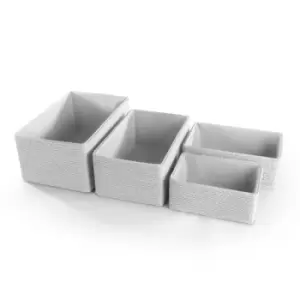 Image of Paper & Cotton Closet Storage Boxes - Set of 4 White M&amp;W
