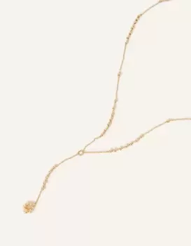 Image of Accessorize Womens 14ct Gold-Plated Y-Chain Necklace