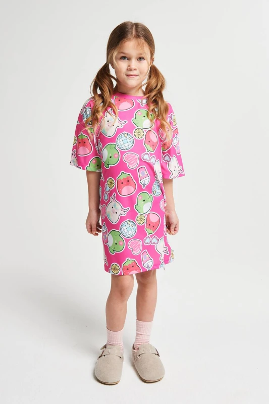 Image of Brand Threads Squishmallows Nightie in Pink Size: 11-12 Years Pink Unisex 11-12 Years