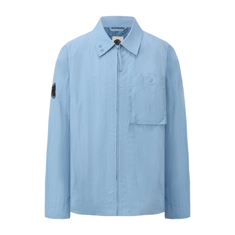 Image of Pretty Green Heaton Overshirt Mens Mid Blue male Small