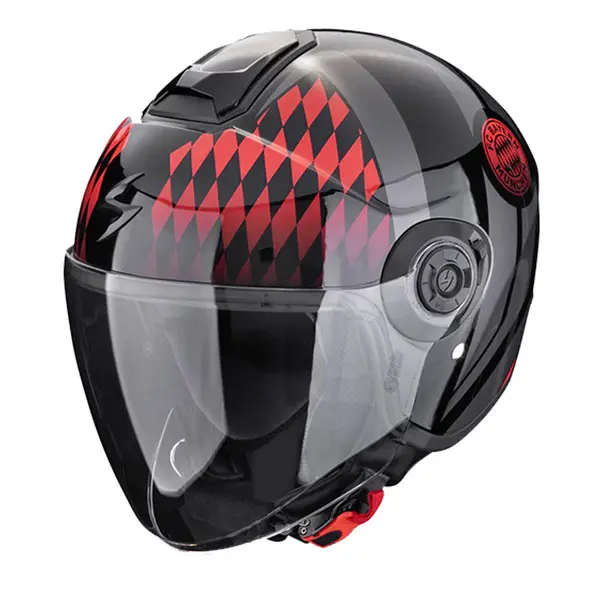 Image of Scorpion Exo-City II FC Bayern Black Red Jet Helmet Size L