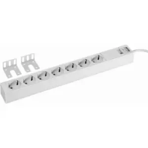 Image of Rittal DK 7240.210 19" Server rack cabinet power strip 1 U PG socket L Pieces (4-point fixing) Grey