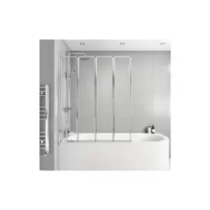 Image of Cetus 4 Fold 1450mm 6mm Chrome Bath Screen