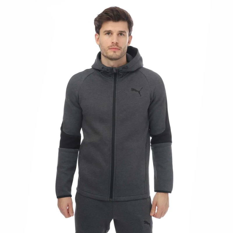 Image of Puma Evostripe Core Full Zip Hoodie - Grey Grey S