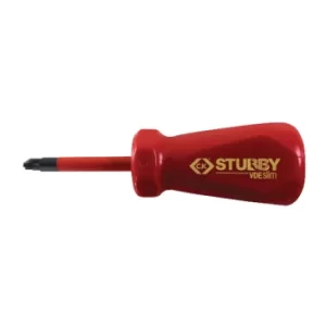 Image of CK T48343-2 Stubby VDE Slim Screwdriver PZ2