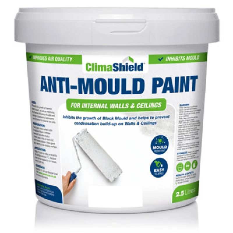 Image of Smartseal Anti Mould Paint - Brilliant White (2.5L) For Bathroom, Kitchen And Bedroom Walls & Ceilings, White 5.061E+12