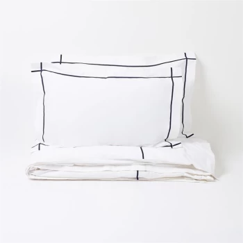 Image of Jack Wills Embroidered Border Duvet Set - White