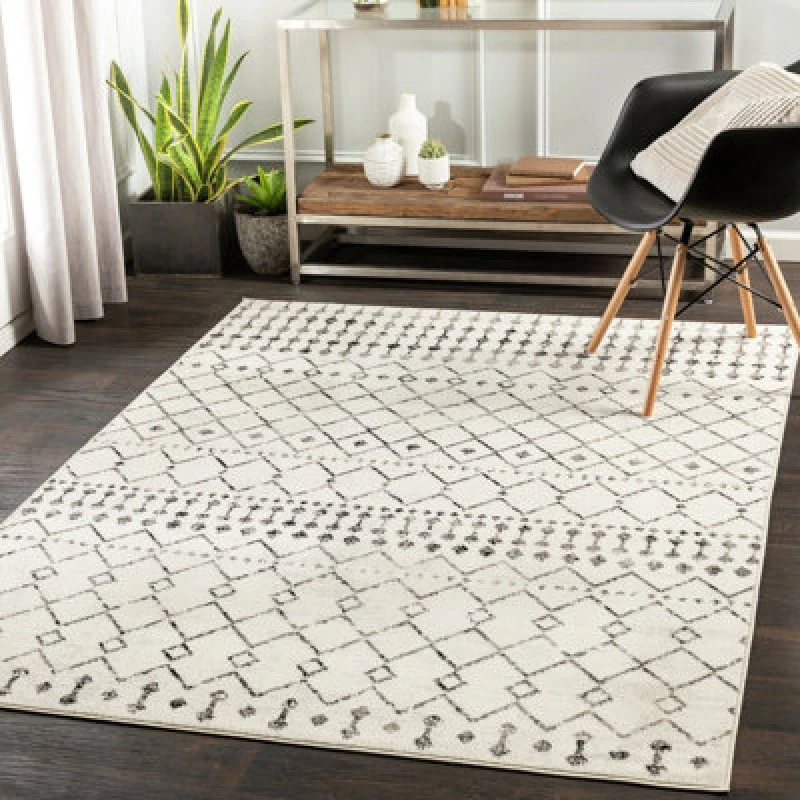 Image of Livabliss Berber Geometric Light Grey Leonor Area Rug 130 X 170 Cm - Easy Care, Non Shedding, Ideal For Living Room & Bedroom