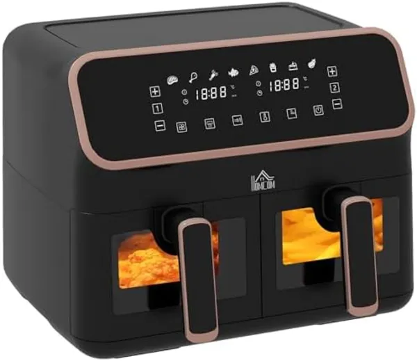 Image of Homcom 800-191V70BK 2700W 8L Dual zone Air Fryer