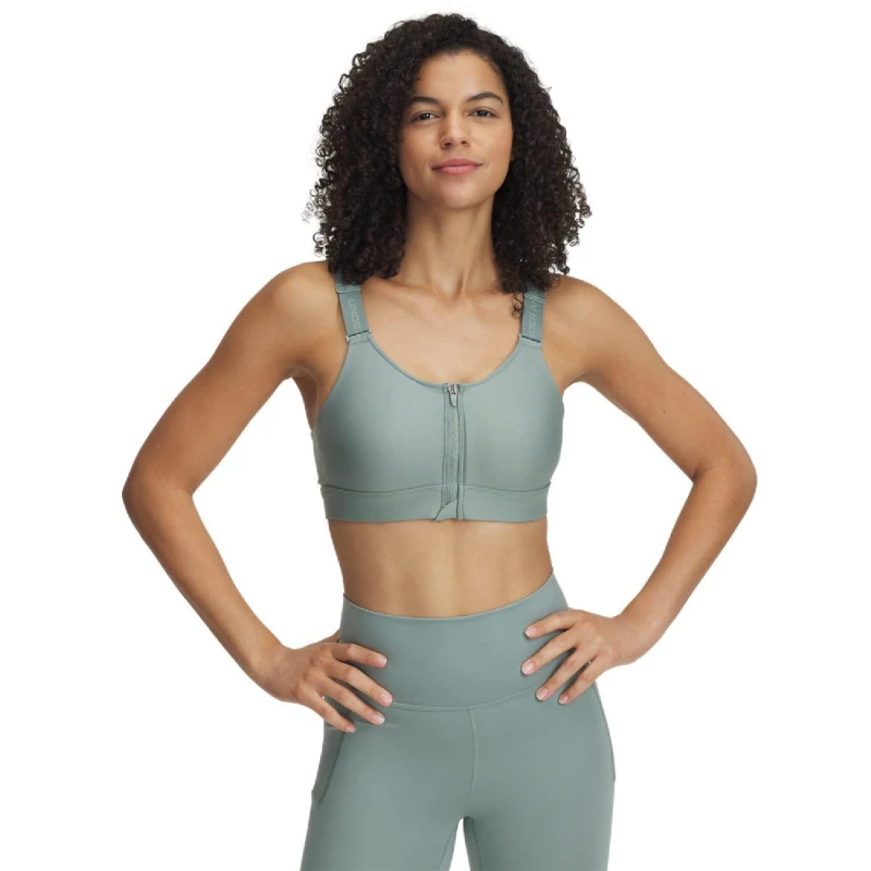 Image of Under Armour Infinity 2.0 High Zip Sports Bra Green female S A-C
