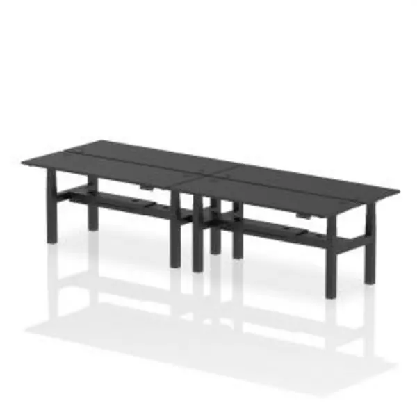 Image of Air Back-to-Back 1800 x 600mm Height Adjustable 4 Person Bench Desk DYNHA02994