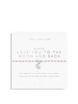 Image of Joma Jewellery Colour Pop, A Little... Love You To The Moon And Back - Silver Bracelet, 17.5Cm Stretch, Silver, Women