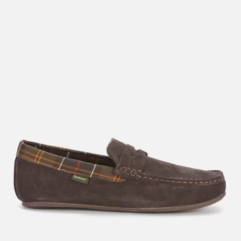 Image of Barbour Mens Porterfield Suede Slippers - Brown - UK 10