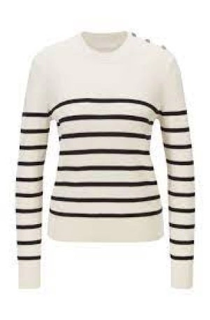 Image of Hugo Boss Stripe Detail Cardigan White Size L Women