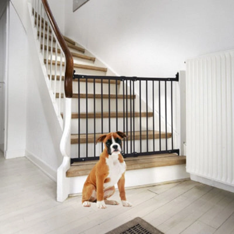 Image of Bettacare Diagonal Fit Multi Fit Dog Gate Range, 67Cm - 105.5Cm, Black, Stair Gate For Puppy, Safety Barrier For Pet