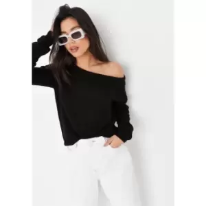 Image of Missguided TALL Tall Off The Shoulder Jumper - Black