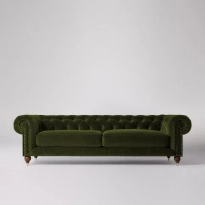 Image of Swoon Winston Velvet 4 Seater Sofa - 4 Seater - Fern