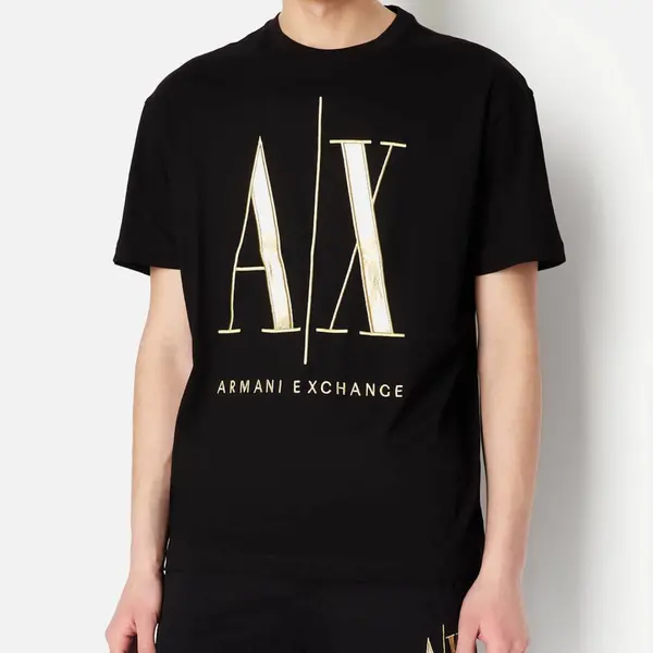 Image of Armani Exchange Contrast Logo Cotton T-Shirt - L