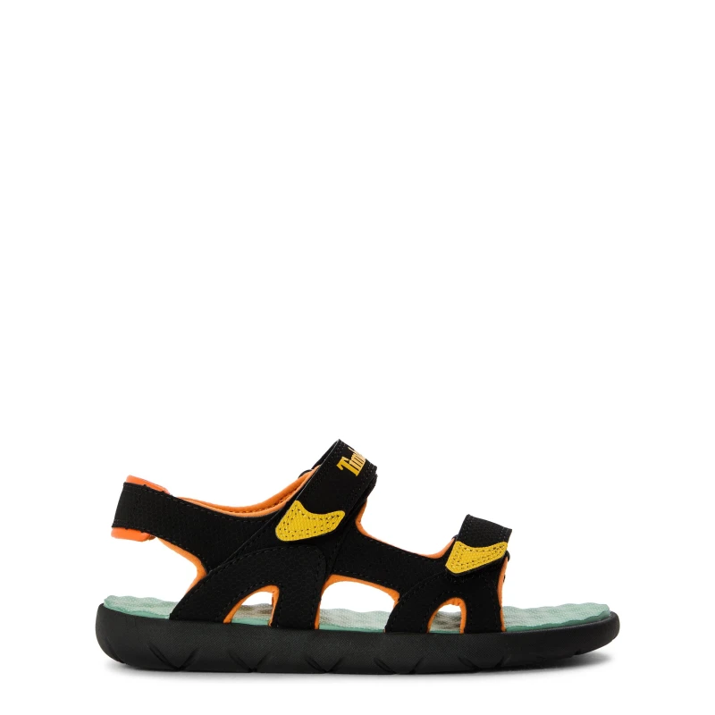 Image of Timberland Unisex Kids Backstrap Flat Sandals Black/Yellow unisex 3.5 (36)