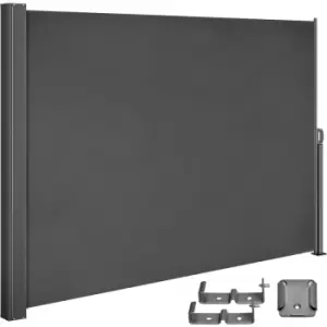 Image of Side Awning 160/ 180 x 300cm Screen Retractable Water-repellent Privacy Protection Water-repellent Sunshade Balcony Terrace Garden Patio Anthracite