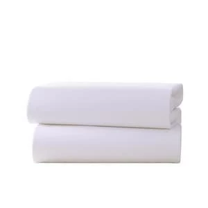 Image of Clair de Lune Pack of Two Fitted Cot Bed Sheets - White