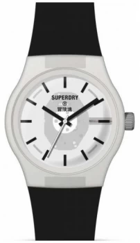 Image of Superdry Black Soft Touch Silicone Strap White Semi Watch