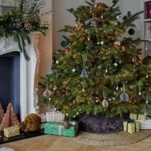 Image of Mocha Velvet Mistletoe Tree Skirt D80cm