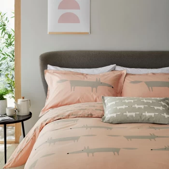 Image of Scion Light Pink Cotton 'Mr Fox' Duvet Cover Set - double