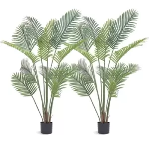Image of VEVOR Artificial Palm Tree, 1.5m Tall Faux Plant, Secure PE Material & Anti-Tip Tilt Protection Low-Maintenance Plant, Lifelike Green Fake Tree for