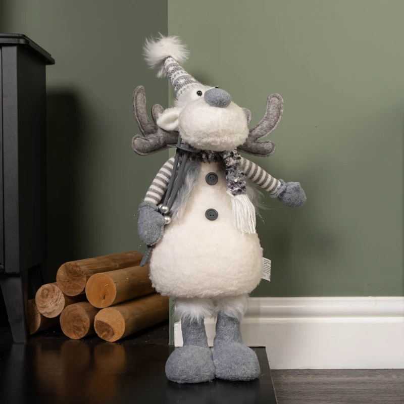 Image of 56cm Battery Operated Light up Grey Christmas Standing Reindeer