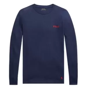 Image of Polo Ralph Lauren Waffle Knit Sweatshirt - Blue