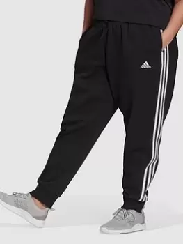 Image of adidas 3 Stripes Fleece Pant - Plus Size, Black/White, Size 2X, Women