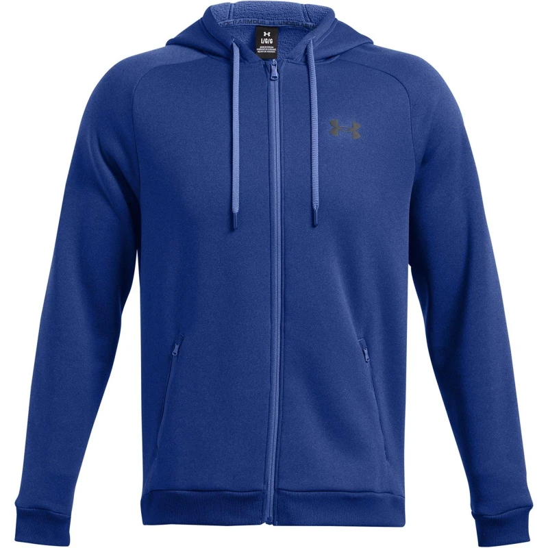 Image of Under Armour Mens Fleece Full-Zip Performance Hoodie Blue male XS
