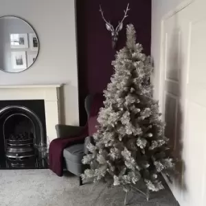 Image of Premier Decorations Ltd - 6ft (180cm) Premier Snow Fir Grey PVC Christmas Tree with 587 Cashmere Tips