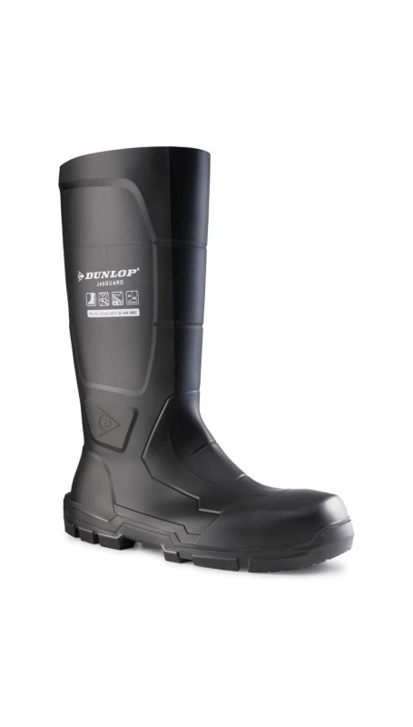 Image of Dunlop Mens JobGUARD Full Safety Wellington Boots UK Size 9 (EU 43) Black DUN092-BLACK-9