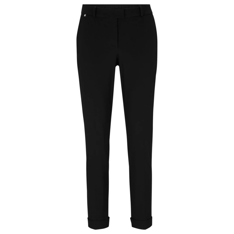 Image of Boss Womens Tobaluka9 Straight Trousers Black 001 female 4 (XXS)