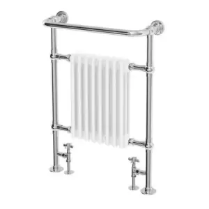 Image of Portchester Traditional Style Towel Radiator 965 x 637 - Chrome & White