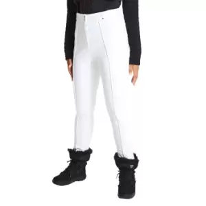 Image of Dare 2b Slender Tapered Fit Luxe Ski Pants Blue Wing White womens in White - Sizes UK 14,UK 16,UK 18,UK 20,UK 22