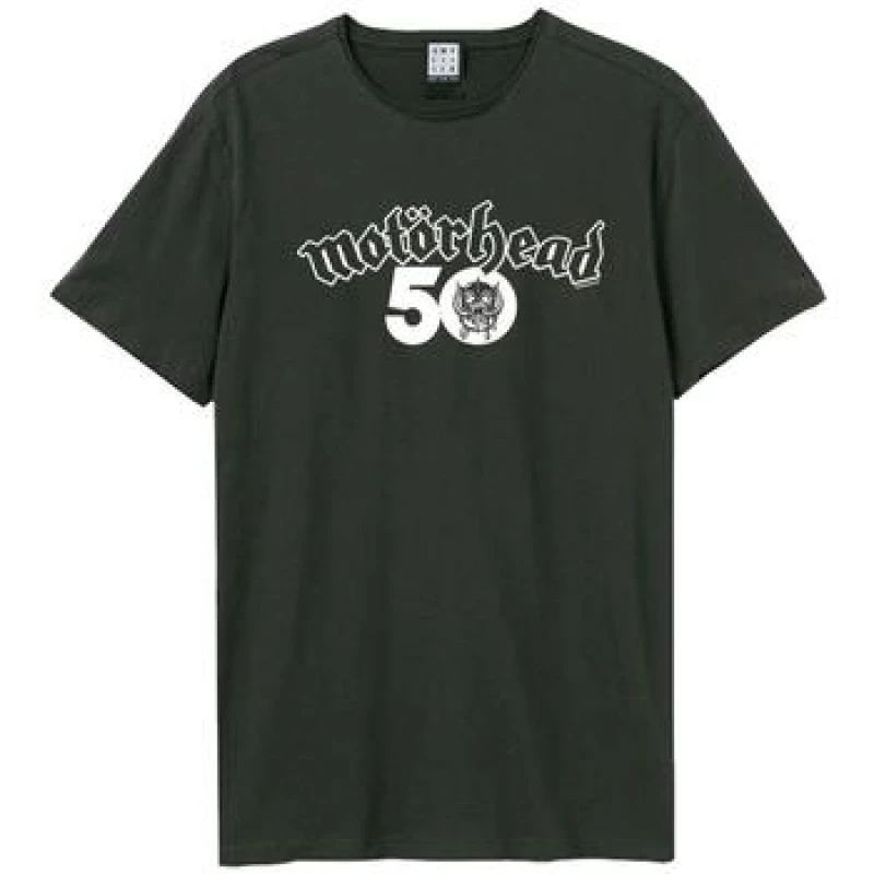 Image of Amplified Amplified Men 50th Motorhead Logo T-Shirt in Charcoal Size: X-Small Charcoal XS Male 5063806980322