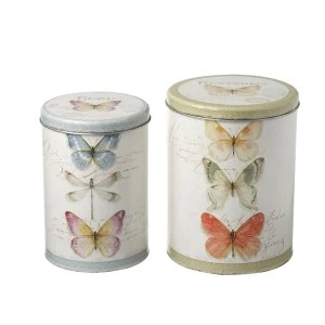 Image of Butterfly Cannister Set of 2 By Heaven Sends