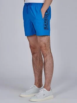 Image of Barbour International Large Logo Swim Shorts - Blue, Size S, Men